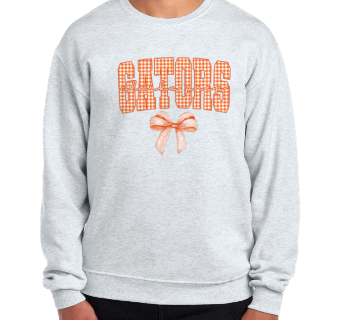 Clarke Prep Gators Coquette Bow Sweatshirt π Youth & Adult Sizes