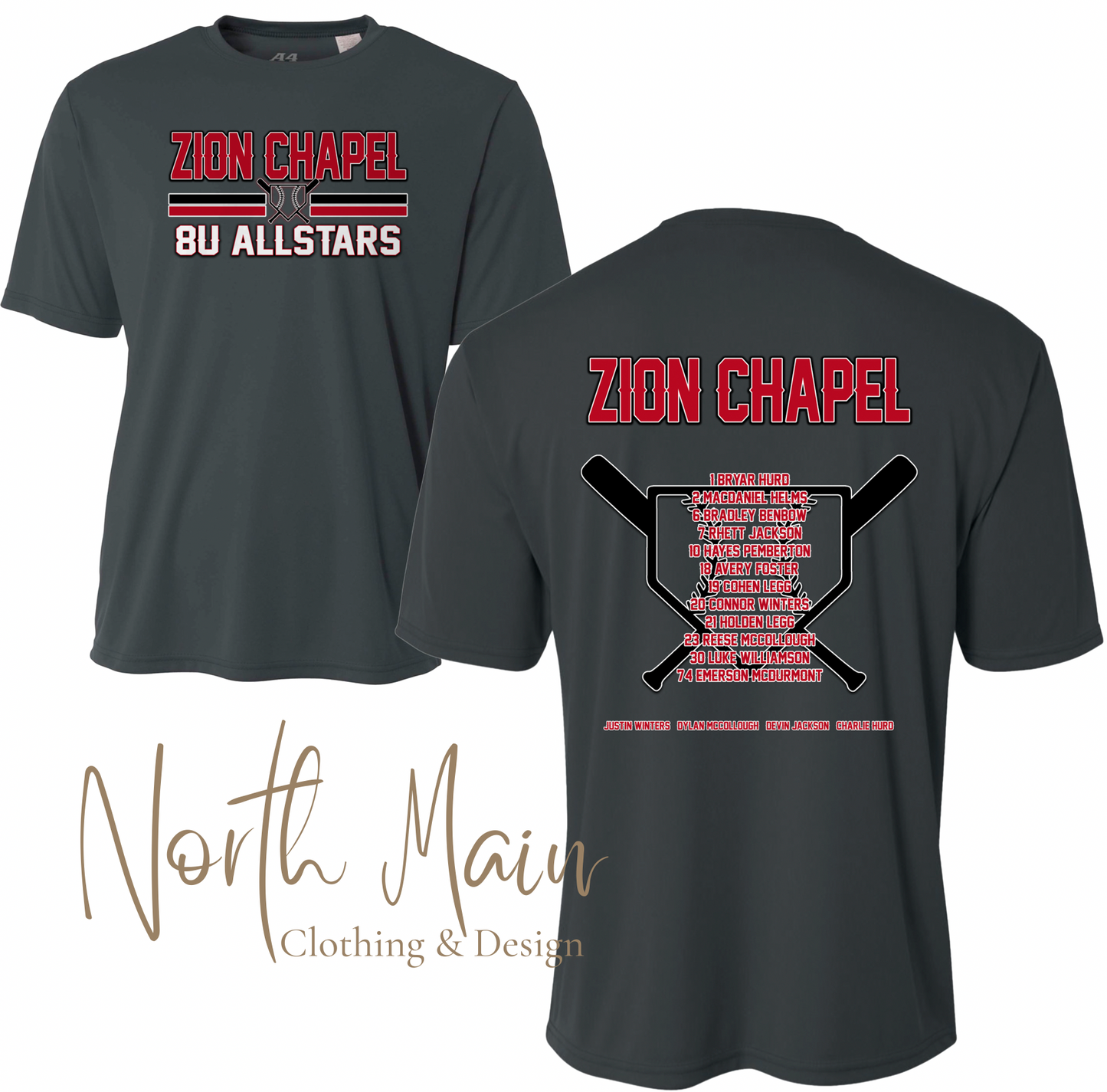 Zion Chapel 8U Allstar Baseball 2025 - A4 Performance Short Sleeve
