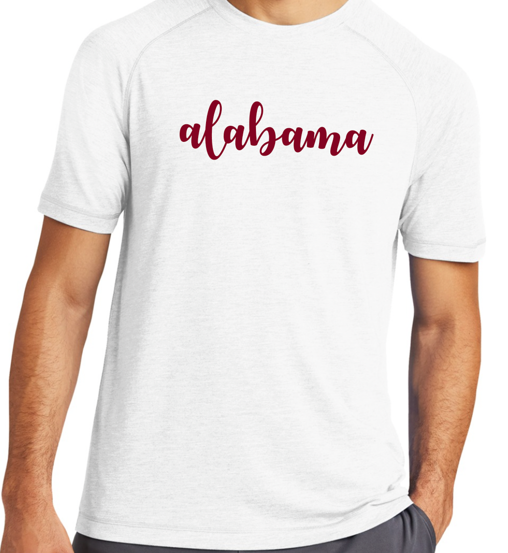 Alabama Script - Posi-Charge Raglan Tee (white - adult only) ST400