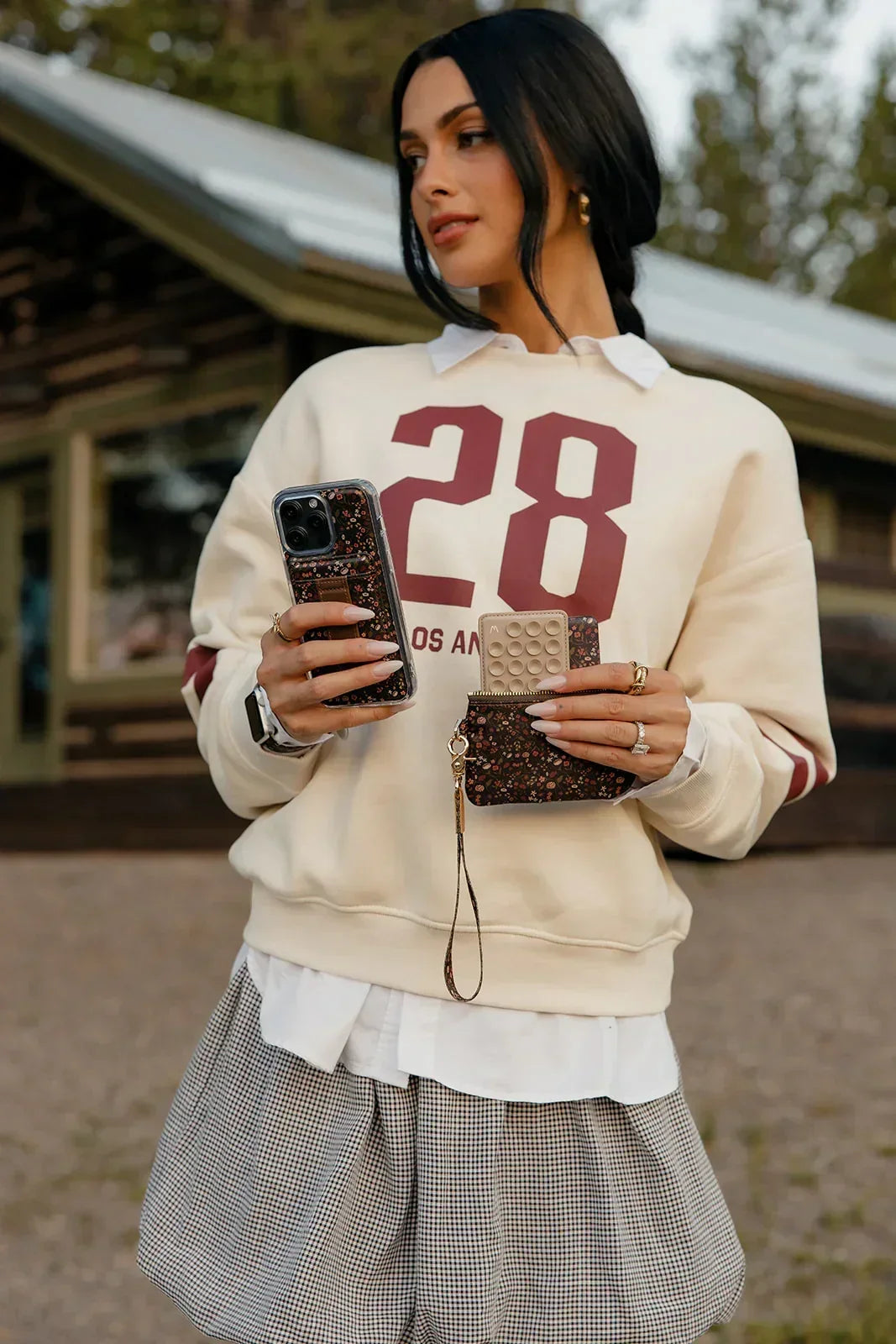 Cafe Gingham Magnetic Wallet