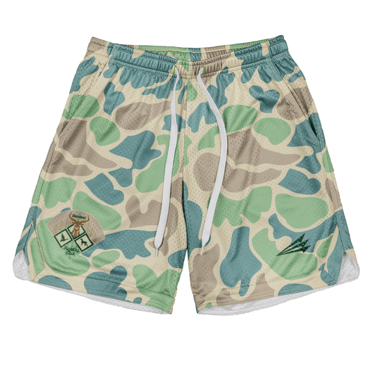 Seamhead Hunting Club Camo Mesh Lifestyle Baseball Shorts