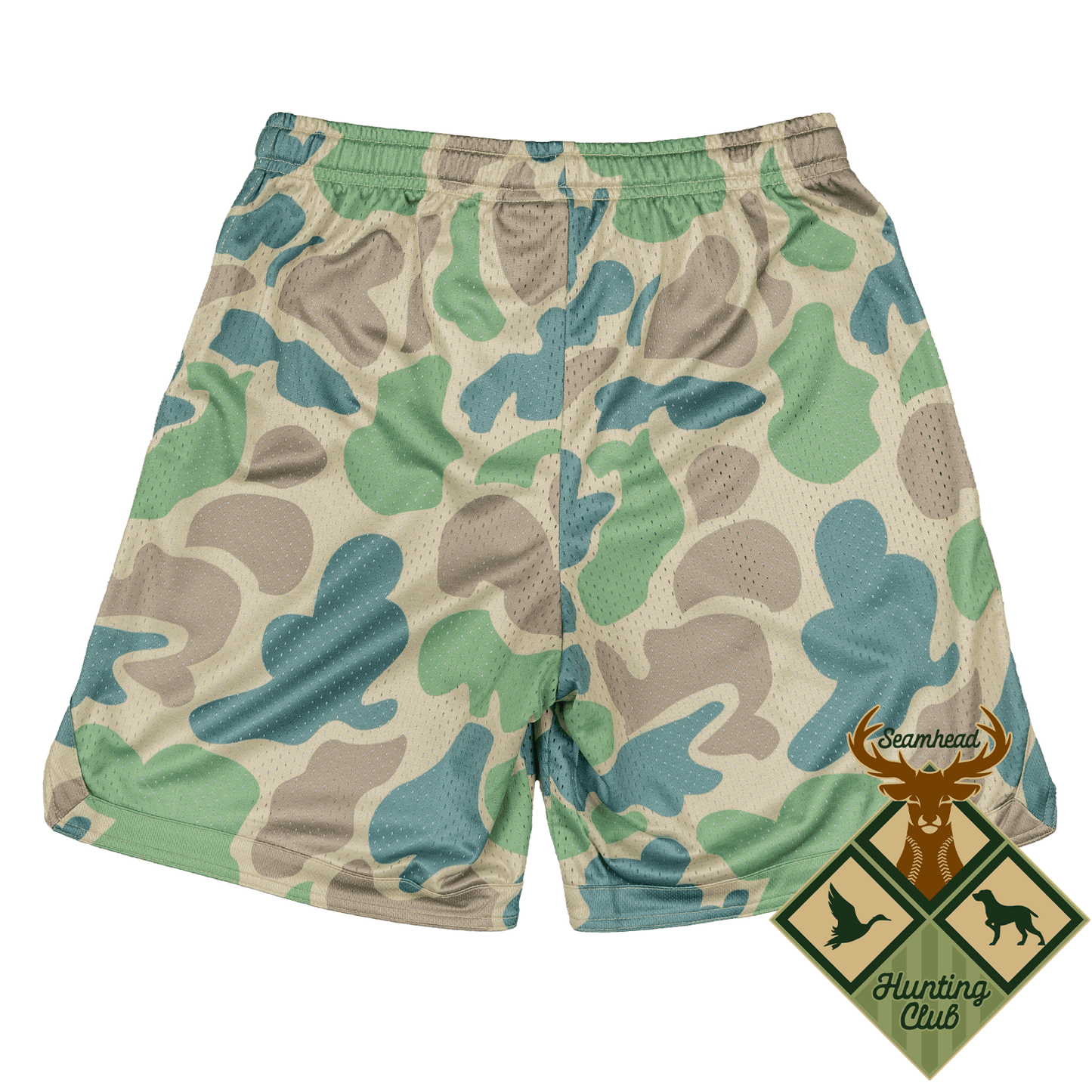 Seamhead Hunting Club Camo Mesh Lifestyle Baseball Shorts