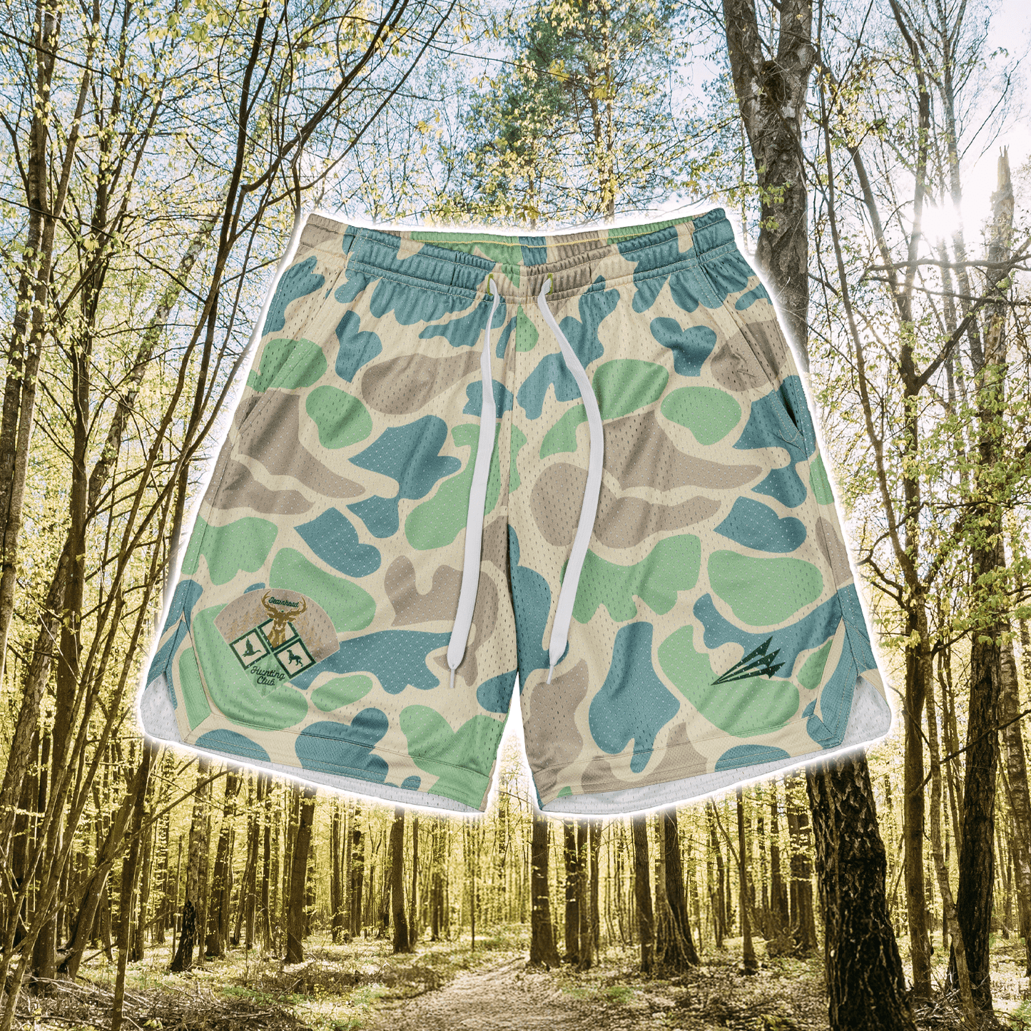 Seamhead Hunting Club Camo Mesh Lifestyle Baseball Shorts