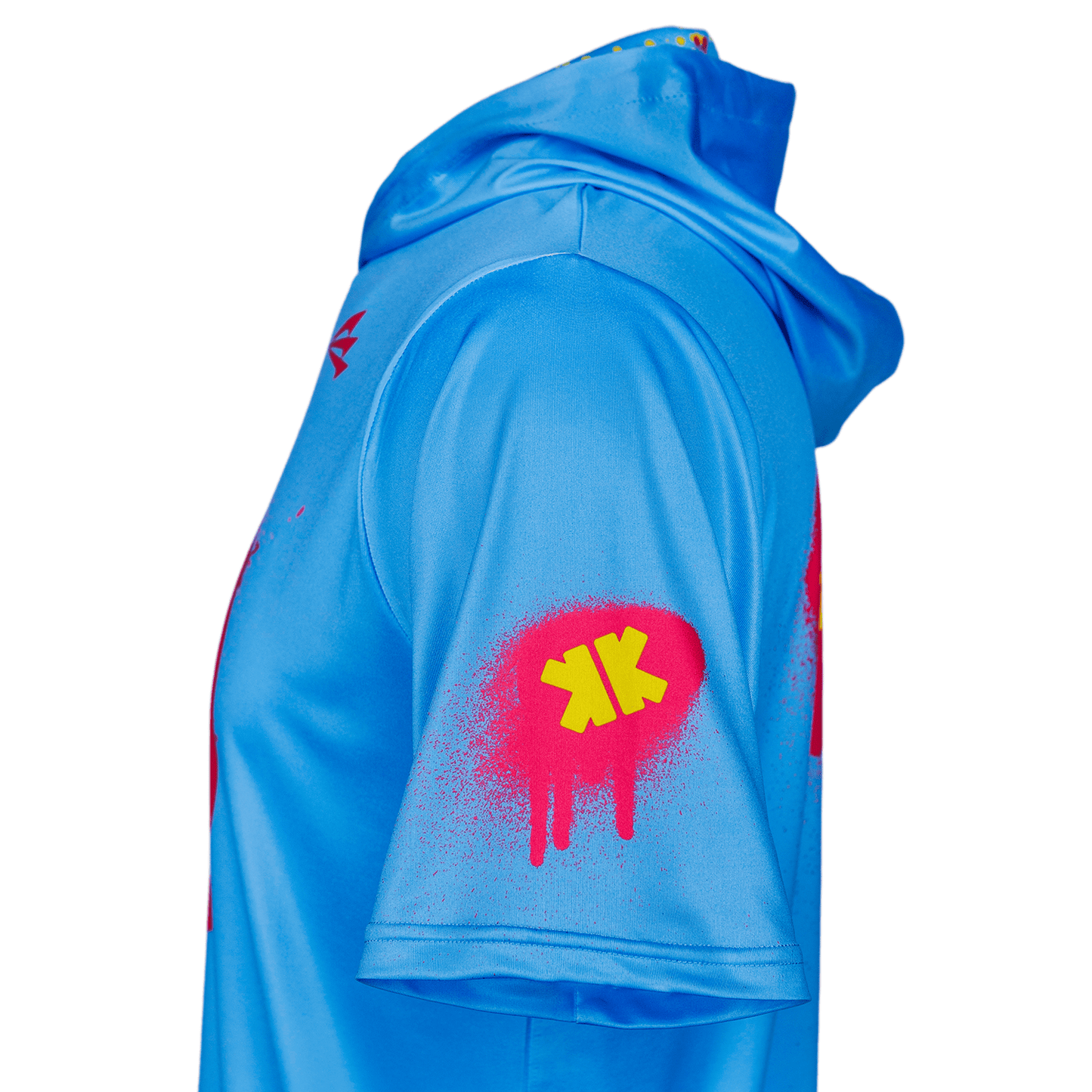 Smiley K Paint Splatter HyperMAX Short Sleeve Baseball Hoodie