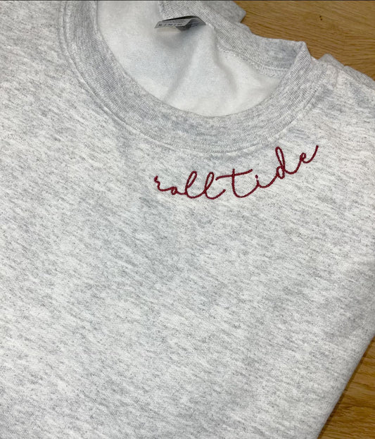 Collar Embroidered Sweatshirt - Adult