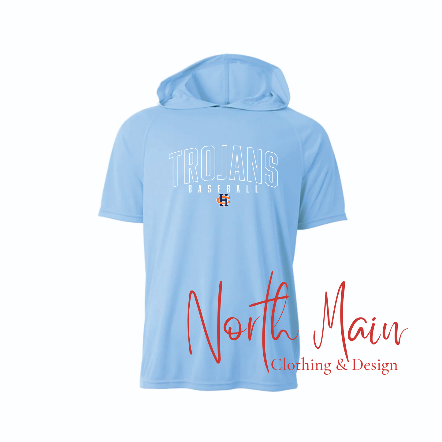 Your Team Baseball with Logo - Short or Long Sleeve A4 Hoodie