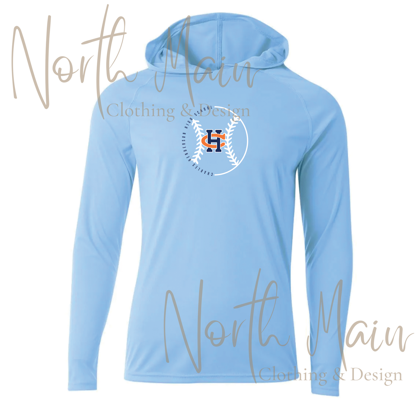 Baseball Outline Team w/Logo - Short or Long Sleeve A4 Hoodie