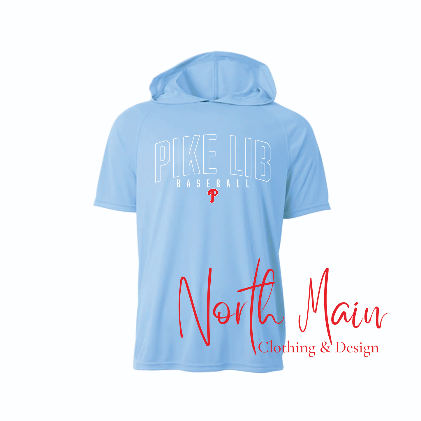 Your Team Baseball with Logo - Short or Long Sleeve A4 Hoodie