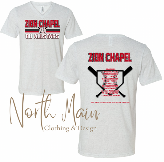 Zion Chapel 8U Allstar Baseball 2025 - Bella Canvas