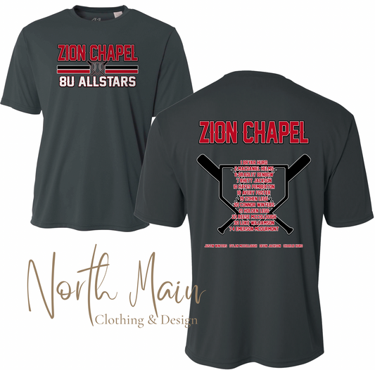 Zion Chapel 8U Allstar Baseball 2025 - A4 Performance Short Sleeve