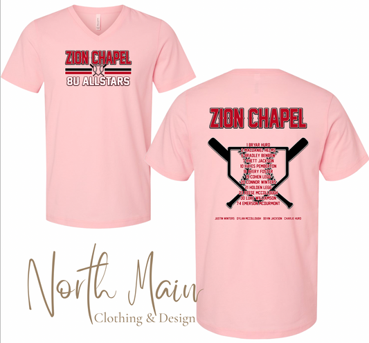 Zion Chapel 8U Allstar Baseball 2025 - Pink Bella Canvas