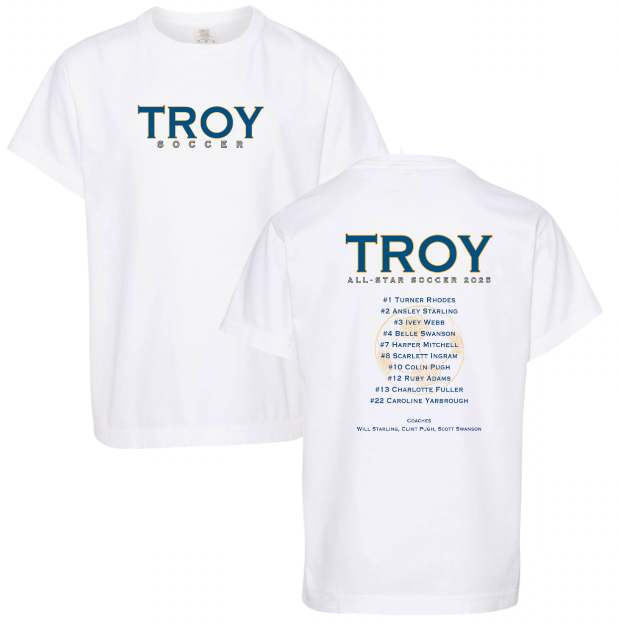 Troy 8U Girls Soccer All-Star Roster Shirt (youth & adult)