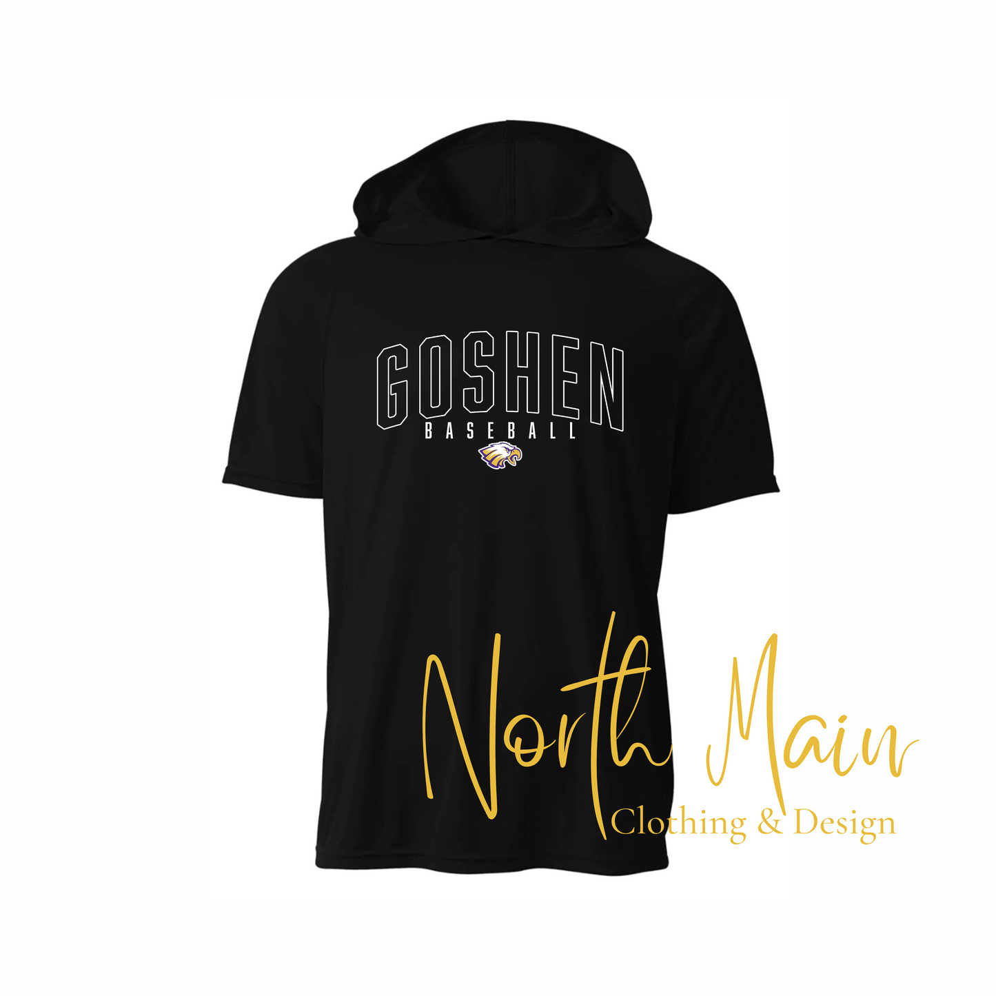 Your Team Baseball with Logo - Short or Long Sleeve A4 Hoodie