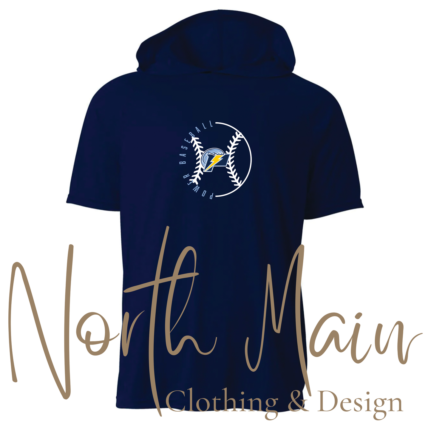 Baseball Outline Team w/Logo - Short or Long Sleeve A4 Hoodie