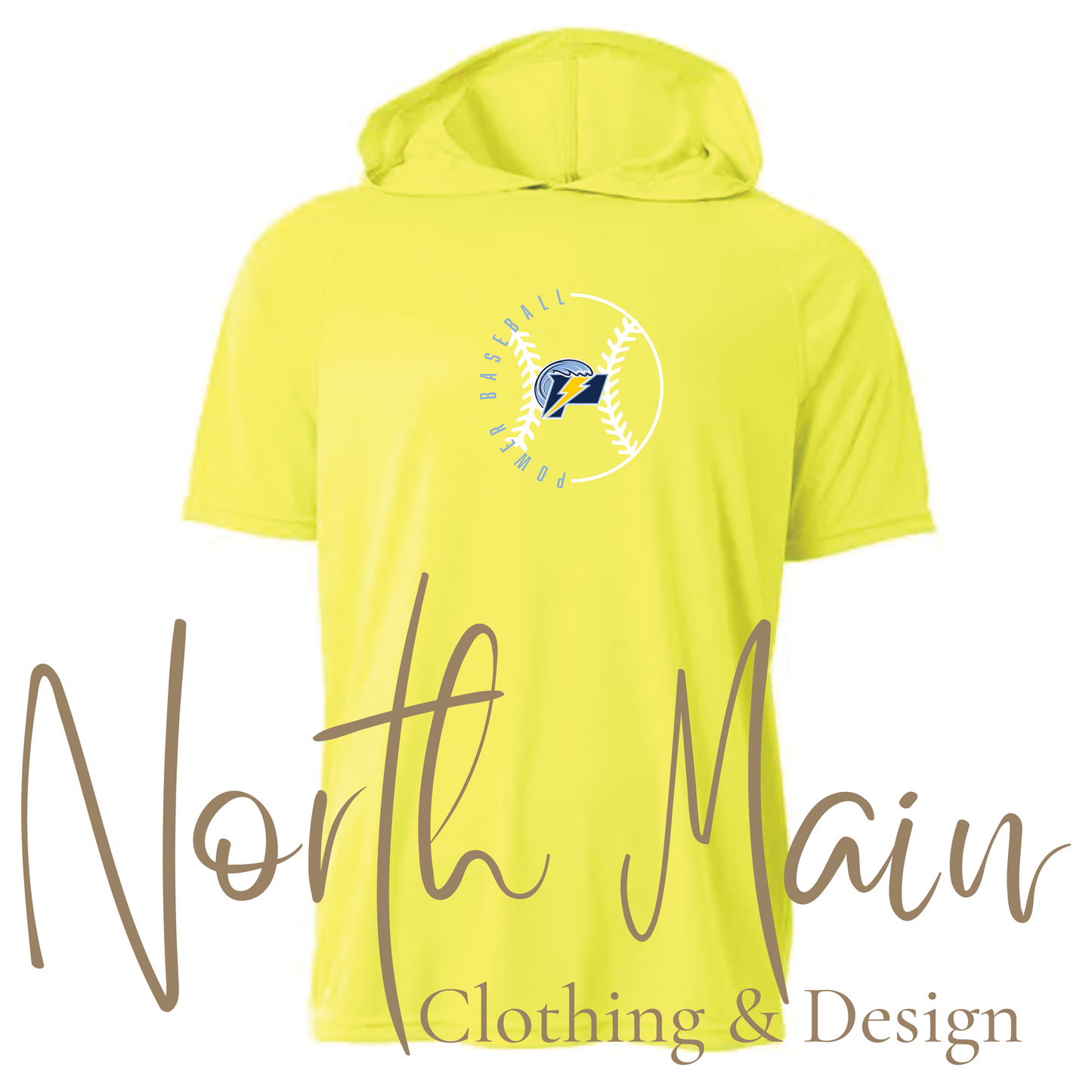 Baseball Outline Team w/Logo - Short or Long Sleeve A4 Hoodie