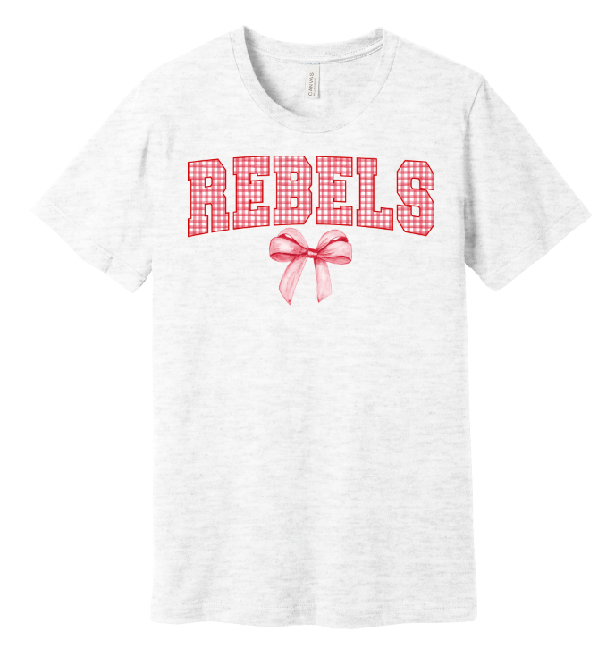 Gingham Coquette Mascot Bella Tshirt - Youth 🎀