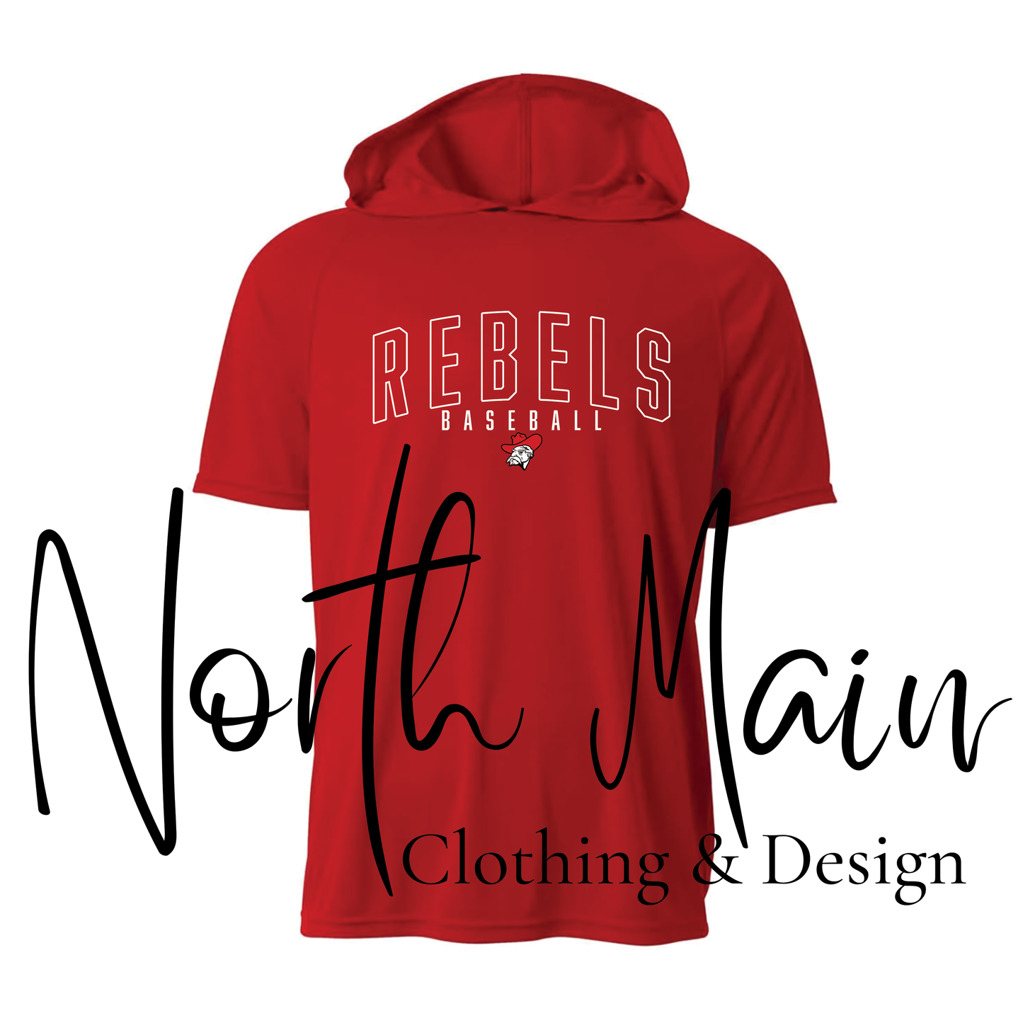 Your Team Baseball with Logo - Short or Long Sleeve A4 Hoodie