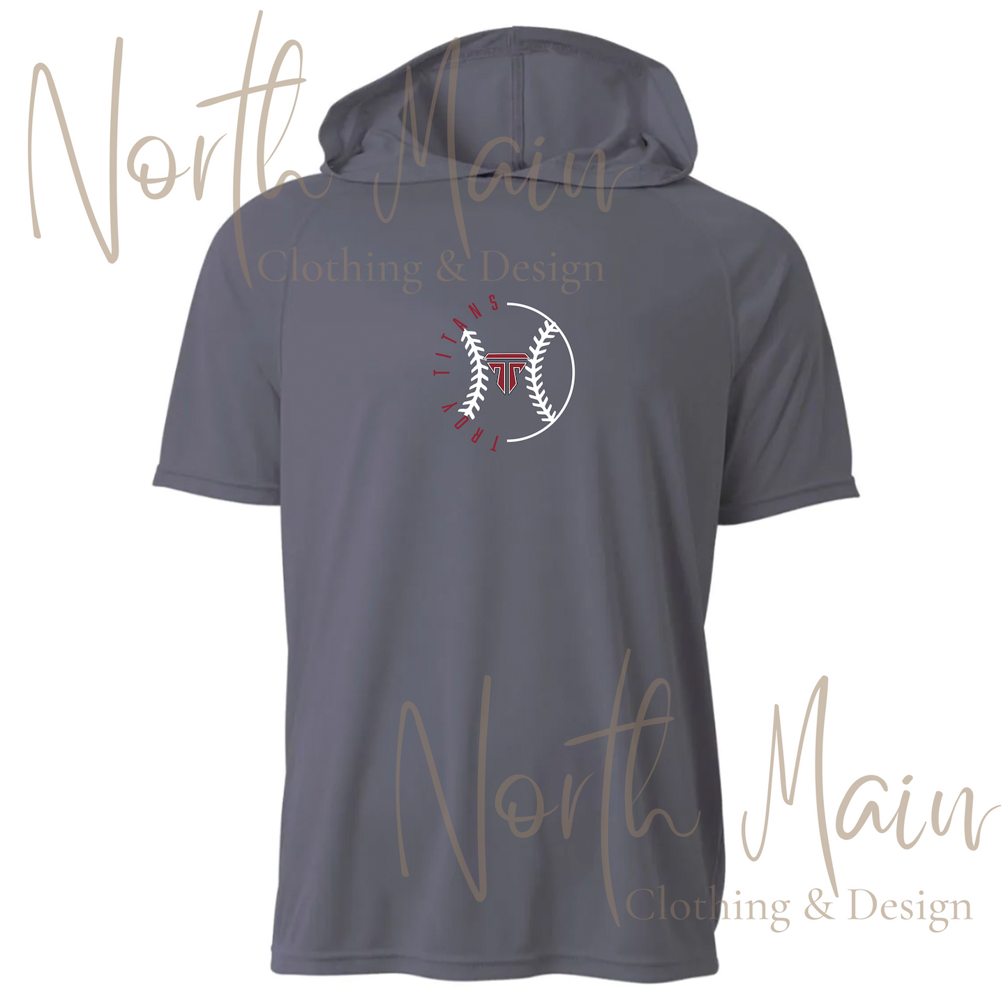 Baseball Outline Team w/Logo - Short or Long Sleeve A4 Hoodie