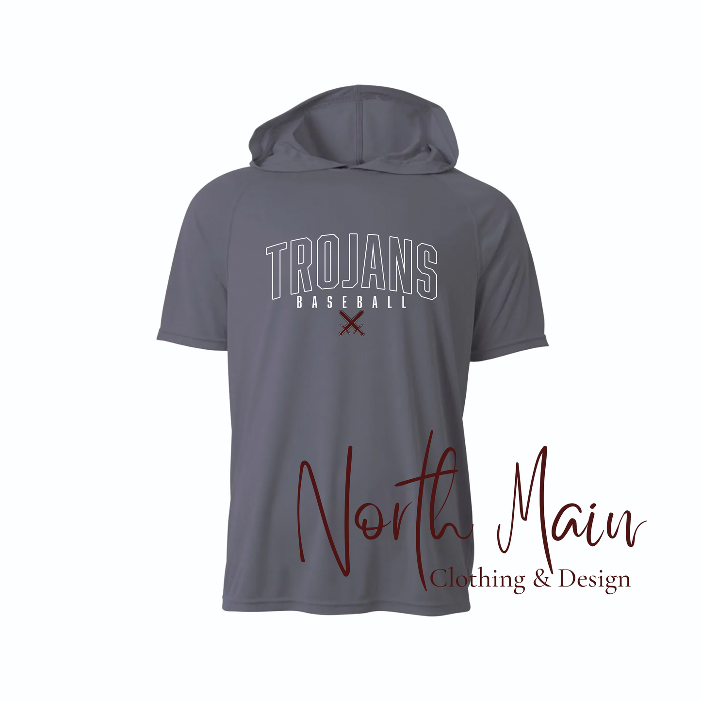Your Team Baseball with Logo - Short or Long Sleeve A4 Hoodie