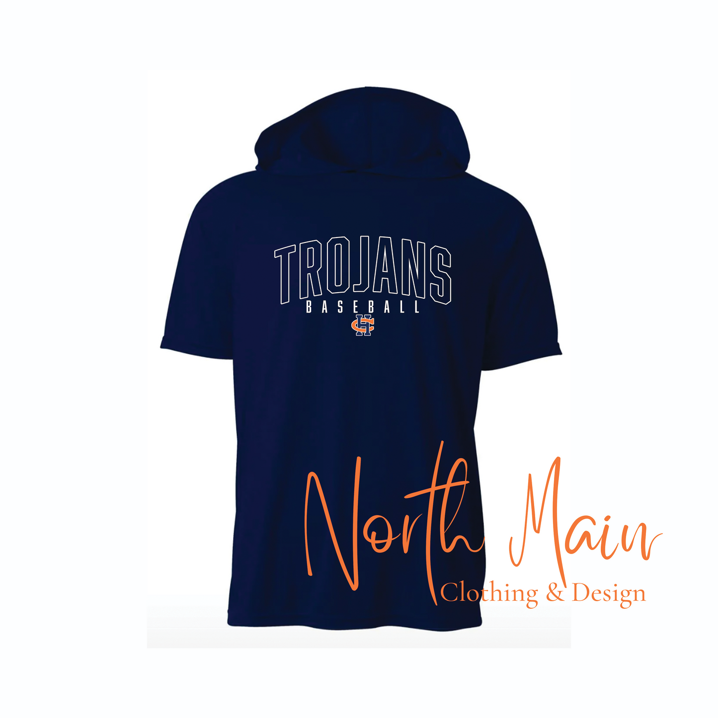 Your Team Baseball with Logo - Short or Long Sleeve A4 Hoodie